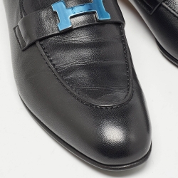 مملوكة مسبقًا Hermès Black Leather Paris Loafers Size 40