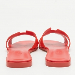 Hermes Red Suede Oran Flat Slides Size 41 