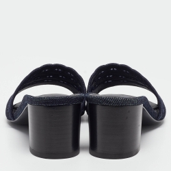 Pre Owned صندل سلايد هيرمس جي دبليو ليديز دينم أزرق كحلي مقاس 37