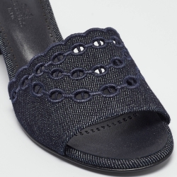 Pre Owned صندل سلايد هيرمس جي دبليو ليديز دينم أزرق كحلي مقاس 37