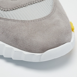 مملوكة مسبقًا Hermes Grey Mesh and Suede Bouncing Sneakers Size 38