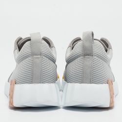 مملوكة مسبقًا Hermes Grey Mesh and Suede Bouncing Sneakers Size 38