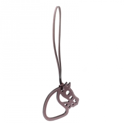 Pre Owned Hermes Dark Maroon Leather Paddock Cheval Horse Bag Charm