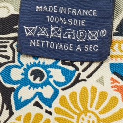 Hermès Multicolor Silk Bingata Vert Noir Saumon Twilly 