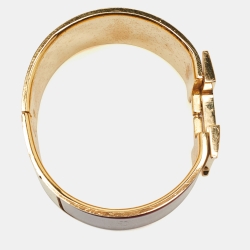 Hermes Clic Clac H Red Enamel Gold Plated Extra Wide Bracelet