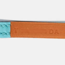 Pre Owned Hermès Celeste Leather Hapi 3 Triple Tour Wrap Bracelet L