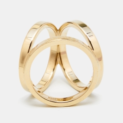 Pre Owned Hermes Trio Gold Tone Scarf Ring
