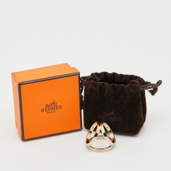Pre Owned Hermes Trio Gold Tone Scarf Ring