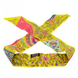 Pre Owned Hermes Multicolor Printed Silk L'Arbre De Vie Twilly Bandeau