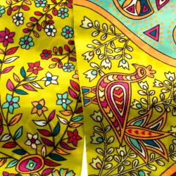 Pre Owned Hermes Multicolor Printed Silk L'Arbre De Vie Twilly Bandeau