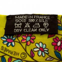 Pre Owned Hermes Multicolor Printed Silk L'Arbre De Vie Twilly Bandeau