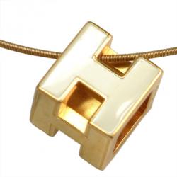 Hermes Cage d'H Ivory Laquered Pendant Necklace