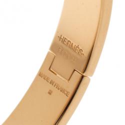 مملوكة مسبقًا Hermes Clic Clac H Amaranth Red Enamel Gold Plated Bracelet PM