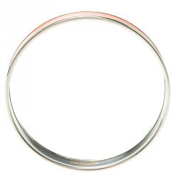 Pre Owned Hermes Caleche Orange Enamel Palladium Plated Narrow Bangle Bracelet