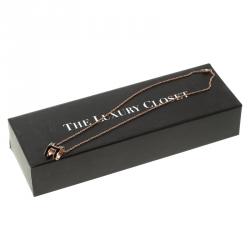 Pre Owned Hermes Pop H Soleil Black Lacquer Rose Gold Plated Pendant