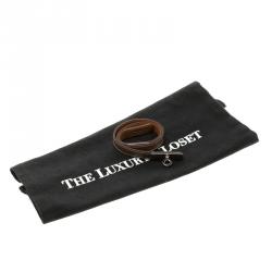 Pre Owned Hermes Kelly Brown Leather Palladium Plated Choker Necklace