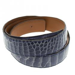 Pre Owned Hermes Lilac Porosus Crocodile Leather Belt Strap 85cm