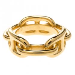 Pre Owned Hermes Regate Gold Plated Scarf Ring