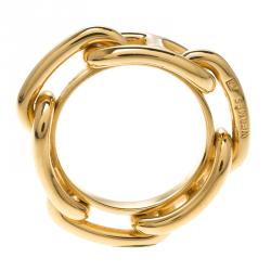 Pre Owned Hermes Regate Gold Plated Scarf Ring