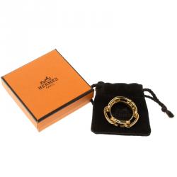 Pre Owned Hermes Regate Gold Plated Scarf Ring