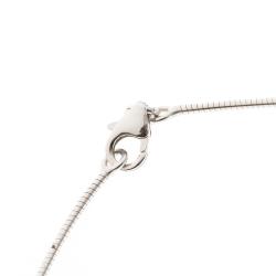 Pre Owned Hermes Cage d' H Enamel Palladium Plated Pendant Necklace