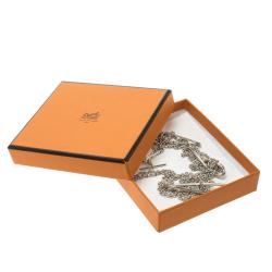 Pre Owned Hermes Long Chaîne d'Ancre Silver Necklace