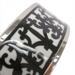 Pre Owned Hermes Balcons du Guadalquivir Cloisonne Black and White Enamel Bangle 20CM