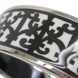 Pre Owned Hermes Balcons du Guadalquivir Cloisonne Black and White Enamel Bangle 20CM