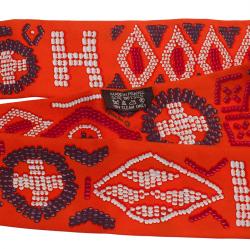 مملوكة مسبقًا Hermes Orange Printed Neck Scarf