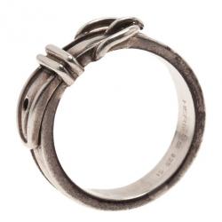 Pre Owned Hermes Vintage Silver Ring Size 51
