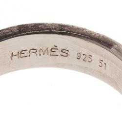 Pre Owned Hermes Vintage Silver Ring Size 51