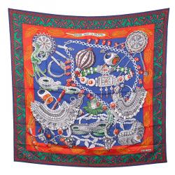 Pre Owned Hermes Multicolor Printed Silk Zenobie Reine de Palmyre Square Scarf