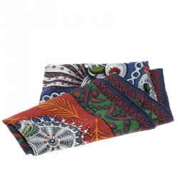 Pre Owned Hermes Multicolor Printed Silk Zenobie Reine de Palmyre Square Scarf