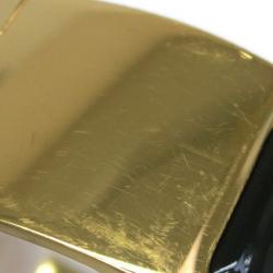 Pre Owned Hermes Clic Clac H Wide Gold-Plated Brown Enamel Bracelet PM