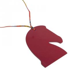 Pre Owned Hermes Red/Gold Lacquer Reversible Samarcande Ornament Bag Charm