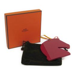 Pre Owned Hermes Red/Gold Lacquer Reversible Samarcande Ornament Bag Charm