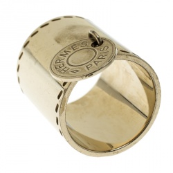 Pre Owned Hermes Gold Tone Scarf Ring