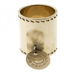 Pre Owned Hermes Gold Tone Scarf Ring