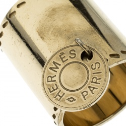 Pre Owned Hermes Gold Tone Scarf Ring
