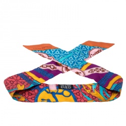Pre Owned Hermes Multicolor Printed Silk Twilly Scarf 