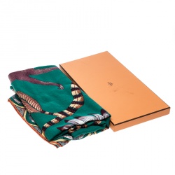 Hermes Multicolor The Savana Dance Print  Cashmere and Silk Shawl