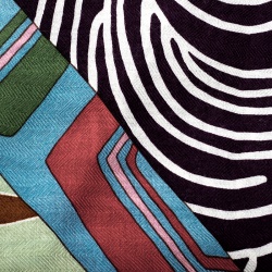 Pre Owned Hermes Multicolor Printed Silk Cashmere Twill Ex Libris en Kimonos Scarf