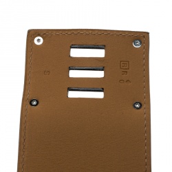 Pre Owned Hermes Kelly Dog Extreme Blue Leather Palladium Plated Wide Bracelet S