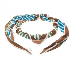 Pre Owned Hermes La Mediterranee Printed Silk Jersey Triangle Scarf