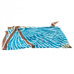 Pre Owned Hermes La Mediterranee Printed Silk Jersey Triangle Scarf