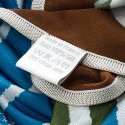 Pre Owned Hermes La Mediterranee Printed Silk Jersey Triangle Scarf