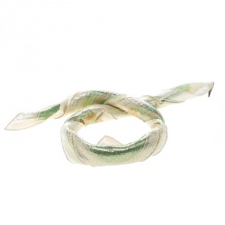 Pre Owned Hermes Boucleries D'attelage Silk Blend Glitter Square Scarf