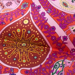 Pre Owned Hermes Red L'Arbre de Vie Printed Silk Square Scarf