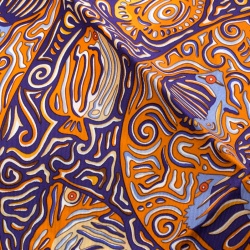 Pre Owned Hermes Multicolor La Legende du Poisson Corail Printed Silk Square Scarf