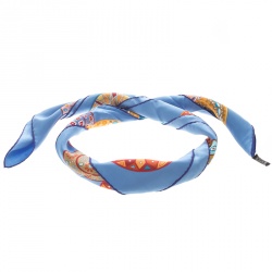 Pre Owned Hermes Blue Reves D'Escargots Printed Silk Square Scarf